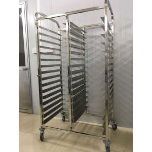 40*60 Bakery Tray Rack Trolley Rectangle Bakery Racking Trolley With Trays