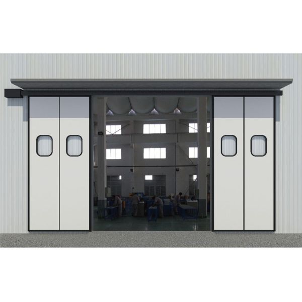 Small Industrial Sliding Folding Doors Insulated Bifold Doors Aluminum 57mm Four Fold
