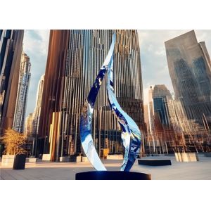 China Custom Abstract Art Outdoor Metal Sculpture Stainless Steel Mirror Polished Metal Crafts on sale