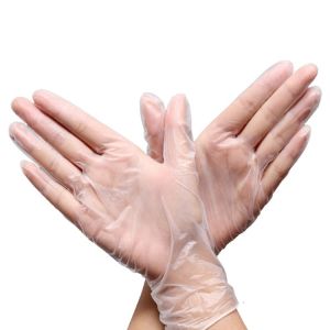 PVC Disposable Exam Gloves , Food Grade Transparent Disposable Gloves