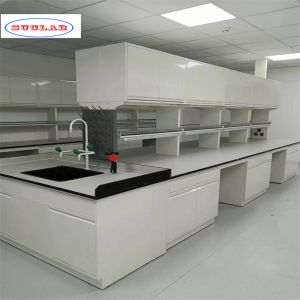 As Drawing Chemistry Lab Bench with 1 Rail and 2 Racks Included