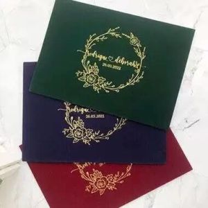 Luxury Red Velvet Envelopes Vintage Paper and Envelopes Custom Wedding Envelope