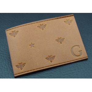 Washable Disbossed / Embossed Leather Patches For Jeans Customized Logo