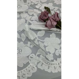 China Leafy Tulle Lace With Embroidered Elegant And Breathe Mesh For Sheer Elegance With Subtle Shine on sale