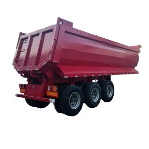China Van Type 3 Axles Farm Tipper 40-80 Ton Hydraulic Cylinder Mini Concrete Dump Trailers on sale