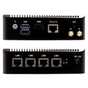 Cheap 4 Gigabit LAN Fanless Firewall PC Quad Core Atom Bay Trail E3845 Support Mikrotik PFsense for sale