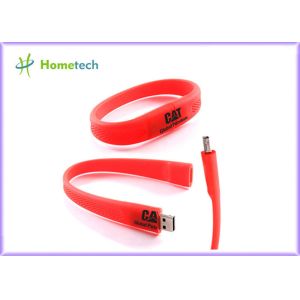 White A Grade Secure USB Flash Drive , Silicone Bracelet USB Memory Stick