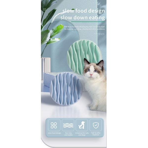 Pet Slow Food Bowl Dog Anti-Choking Slow Food Bowl Feeding Bowl Cat TPR Non-Slip Eating Bowl