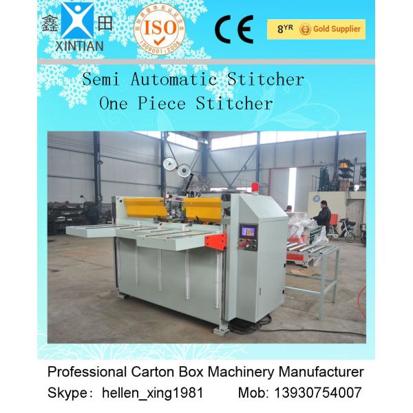 Industrial Packing Paper Carton Making Machine , High Efficiency Stitcher For