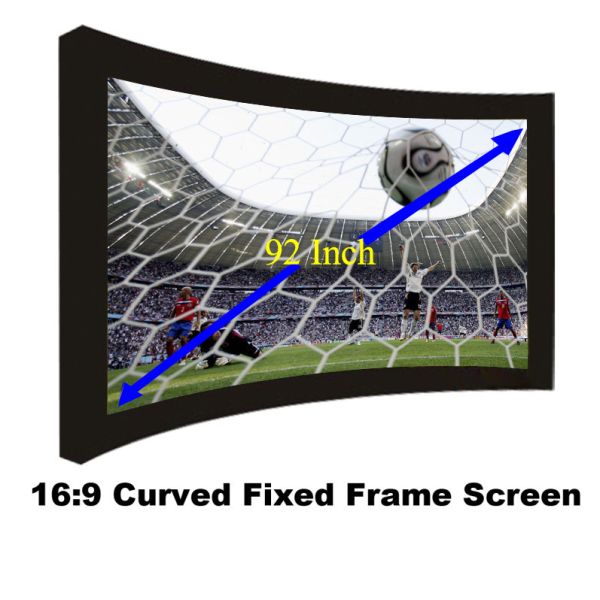 Durable 92Inch Fixed Frame Projection Screen With 80mm Black Velevt Aluminum