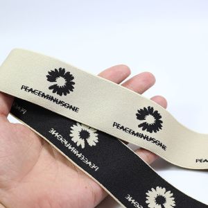 Cheap Flowers pattern Little daisy Knitted 4cm nylon elastic band for cuffs Waistband headband custom logo elastic jacquard band for sale