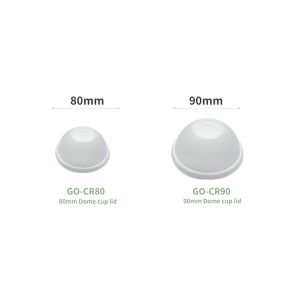 Eco Friendly 100% Compostable Biodegradable White 80mm Bagasse Cup Lids Non Leak
