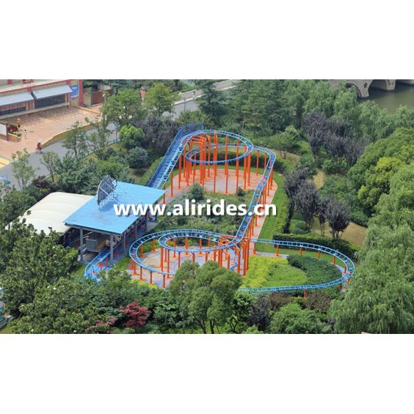 Fun park outdoor amusement equipment family game machine 12 seats space train roller coaster rides for sale