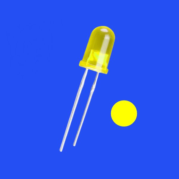 5mm 3Hz 1/6 Duty Cycle 12V Tinted Diffused Yellow Color 590nm 70-150mcd 60deg