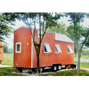 Mini Lightweight Prefabricated Tiny House Hotel Unit Orange Black Mobile House