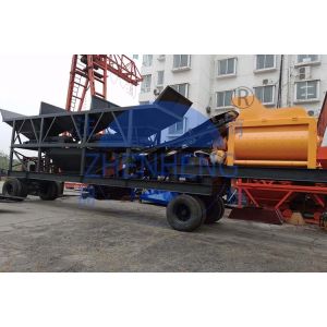 Air Compressor 18.5mX3.9mX8.2m 75m3 Mobile Concrete Batching Plant