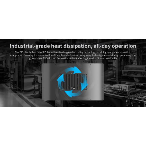 P21J 21.5 Inch Rugged Fanless Server Touch Screen Panel PC with Win10/11 and IP65 Rating