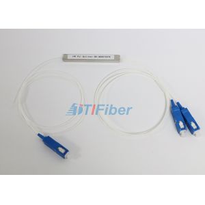 China 1X2 Steel Tube Type PLC Fiber Optic Cable Splitter With SC / PC Connector on sale