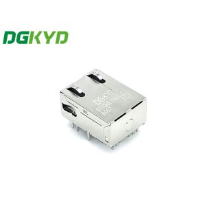 8p12 Rj45 Pcb Jack Shielded 1 Port RJ45 Modular Socket PA66 With LED