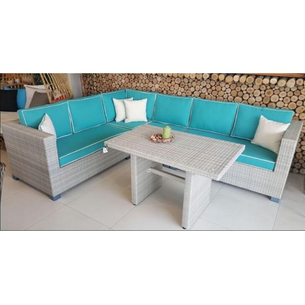 Quality Outdoor Rattan Corner Sofa Set L Shape Cushion Covered In Aluminium Frame Nice Price wholesale