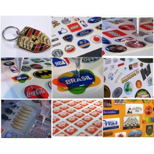 Gear Pump Custom Plastic Printing Dome Epoxy Sticker Label Machine with Metering