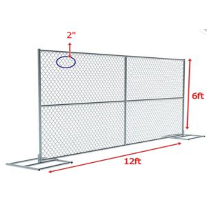 Cheap Chain Link Temporary Security Fencing Fabric Hot Dip Galvanized 6 Feet X 12 Feet for sale