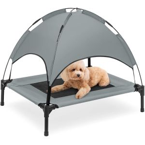 China ODM Outdoor Mesh Cooling Raised Dog Bed With Canopy on sale