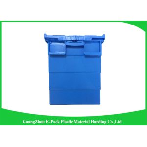 Durable Plastic Attached Lid Containers / Heavy Duty Plastic Storage Boxes