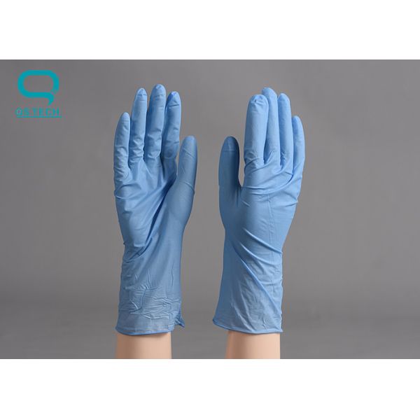 Quality Non Slip Clean Room Blue Disposable Nitrile Gloves Dust Proof wholesale