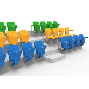 Cheap Automatically Folding Spectator Stadium Seating With Optional Armrest for sale