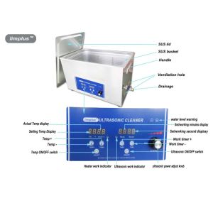 Kitchen Vegetables Bacterias Table Top Ultrasonic Cleaner 15 Liter Sweep