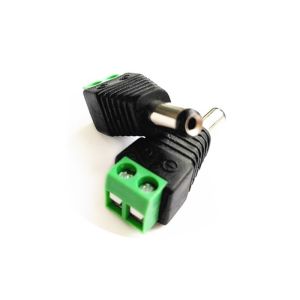 Solar System CCTV Cable Accessories RG59 2.1mm Male Power Plug With Screw