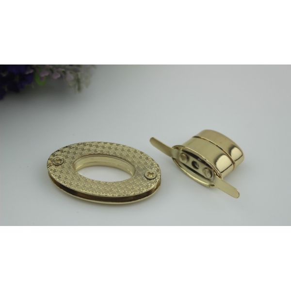 Wholesale Bigger Oval Shape Bag Accessory Hardware Silver Color Twist Turn Lock For Handbag