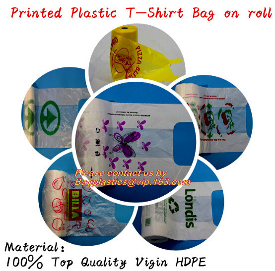 Biodegradable Reusable Plastic T-Shirt Bag Eco Friendly Compostable Grocery Shopping Thank You Recyclable Trash Basket