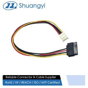 SATA power connector to 3-pin PCB wire cable harness, electrical power