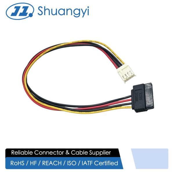 SATA power connector to 3-pin PCB wire cable harness, electrical power