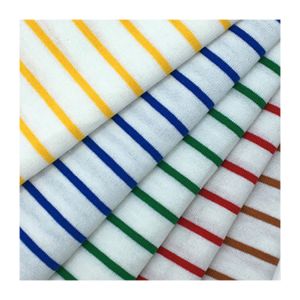 100% Combed Cotton Knitted Stripe Jersey Fabric Cotton Combed Stripe Fabric for