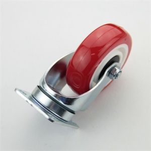 Red High Load 5" PU Caster Wheels JY Corrosion Resistant Caster
