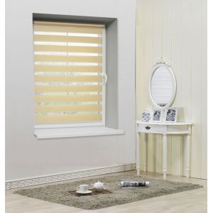 Beige Zebra Blinds Fabric Open Vanes For Bathroom ISO9001 Approved