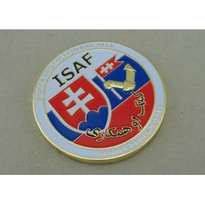 Rope Edge Personalized Coins Zinc Alloy Die Casting Enamel Gold