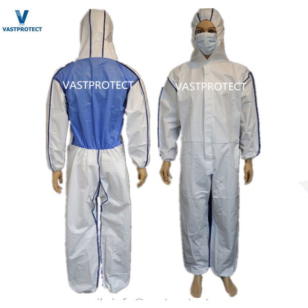Quality Micro-Porous Combines SMS Disposable CE Coverall Type 5 6 with Hood wholesale