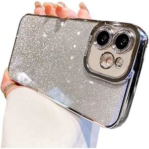 iPhone 12 Pro Max transparent case design, built-in glitter luxury shiny paper,