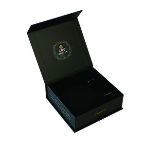 Luxury Black Magnetic Closure Custom Foil Logo Paper Caviar Gift Box Packaging