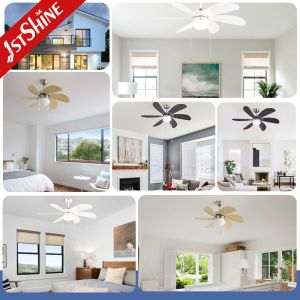 Metal Lamp Body 42 Inch Ceiling Fan with Built-in Light and Modern Design Style