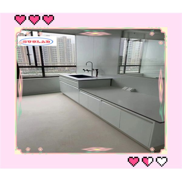 Quality Customized Made Chemical Lab Workbenches With Wooden Base Cabinet Epoxy Resin Sink wholesale