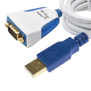 USB-A to RS232 Serial Cable with Embedded Electronics and Industrial DB9M