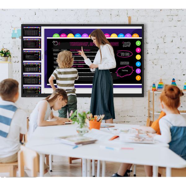 86 Inch 4k Interactive Touch Screen Whiteboard English Teaching Board