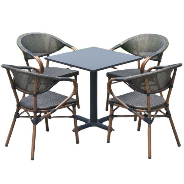 Quality W160cm D90cm Table 4 Seater Rattan Garden Furniture , Rattan Bar Set Plywood wholesale