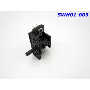 Black Electric Stove Switch , High Voltage Resistance 3 Position Rotary Switch