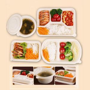 Compartment PLA Biodegradable Container OEM / ODM 1 / 2 / 3 For Inflight Meal